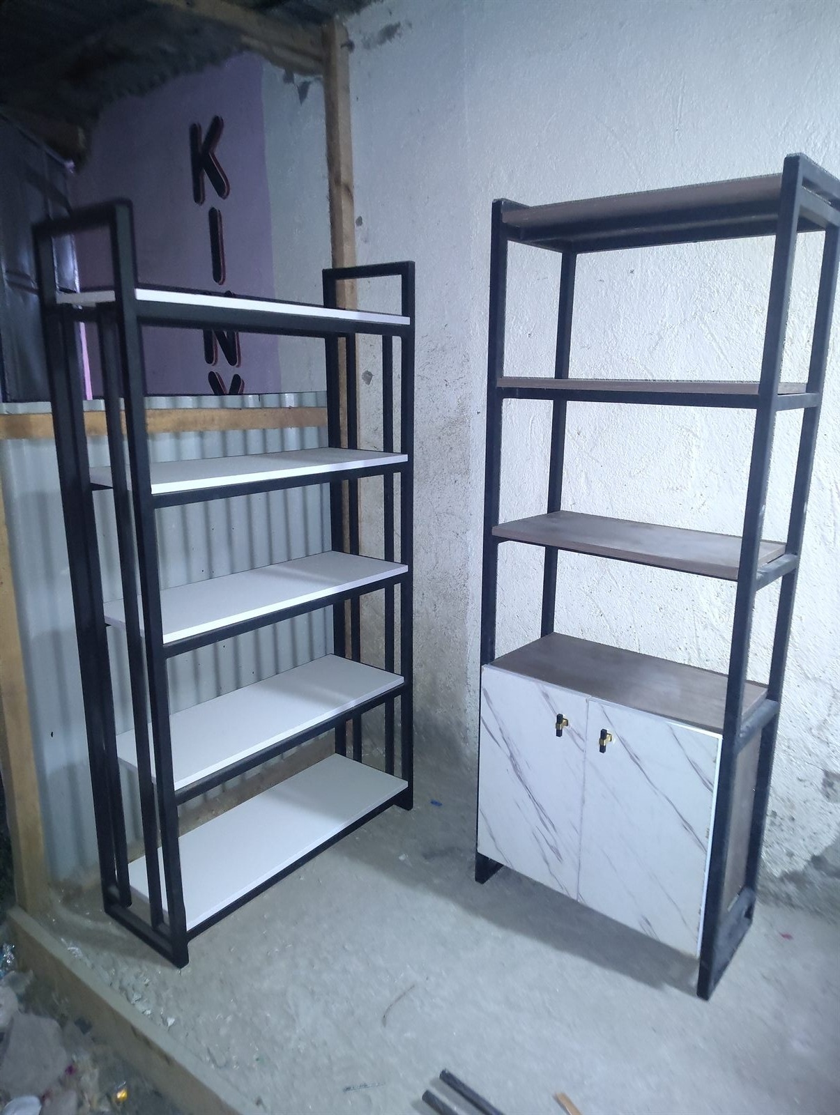 Custom Black Oak metal and timber furniture
